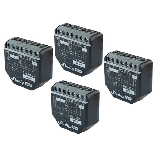 [SH-2PM-GEN4-4PC] Relé Shelly 2PM Gen4 (Pack 4) - Controlador de Persianas / toldos