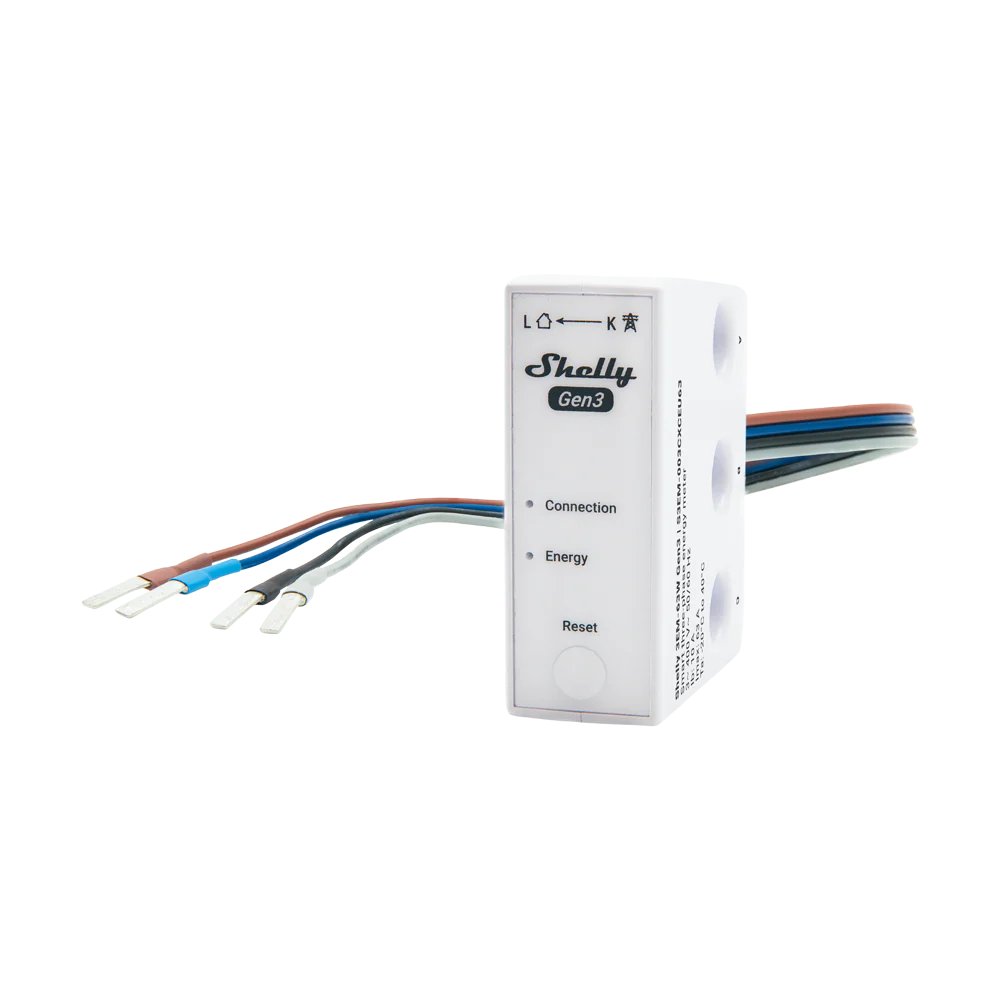 Shelly 3EM-63W Gen3 - Medición trifásica con terminales de cableado