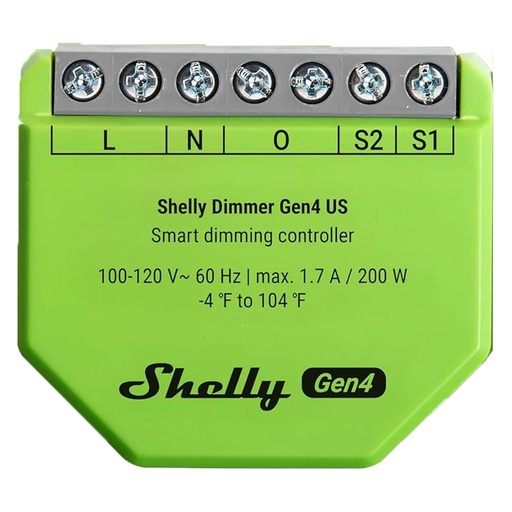 [SH-DIMMER-GEN4] Shelly Dimmer Gen4 - Atenuación (Dimming) / 1x 200W / Sin Neutro