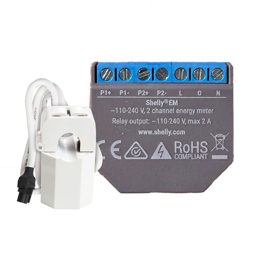 [SH-EM-50A] Shelly EM + 50A - Medición de 2 canales / Pinza 50A Incluida
