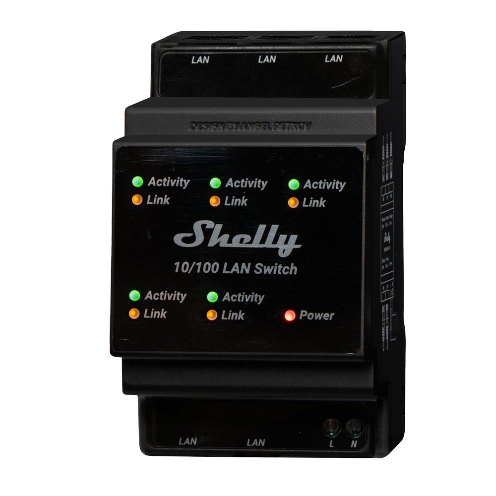 Shelly LAN Switch - Añade 5 puertos RJ45 a tu cuadro eléctrico