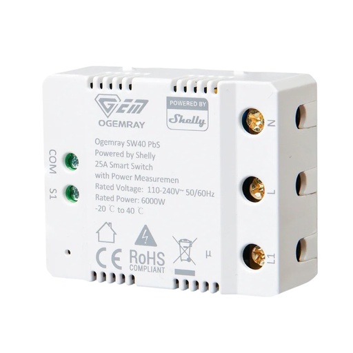 [SH-OG-SMART-RELAY-25A] Relé Ogemray Smart 25A - Controlador Inteligente / Grado Industrial