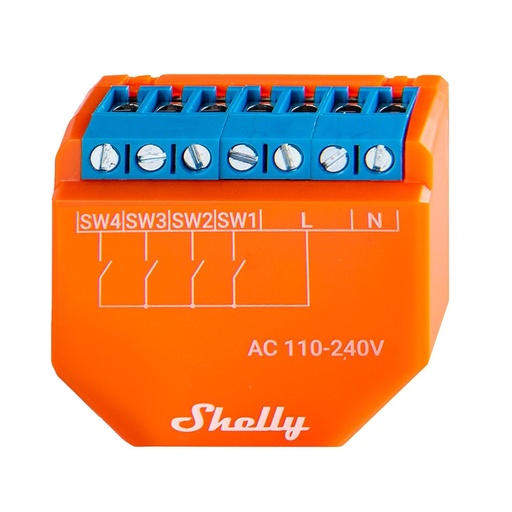 [SH-PLUS-I4] Shelly Plus i4 - 4 Entradas Digitales / Escenas / Multi-clic