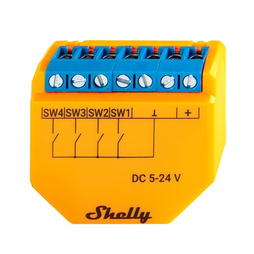 [SH-PLUS-I4-DC] Shelly Plus I4 DC - 4 Entradas Digitales / Escenas / Multi-clic