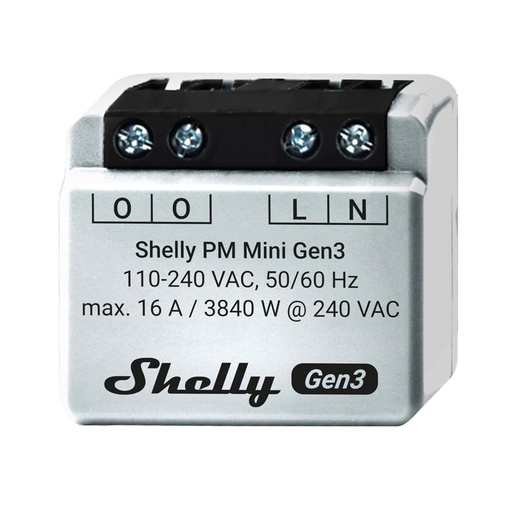 [SH-PM-MINI-GEN3] Shelly PM Mini Gen3 - Medición de potencia precisa en tamaño mini
