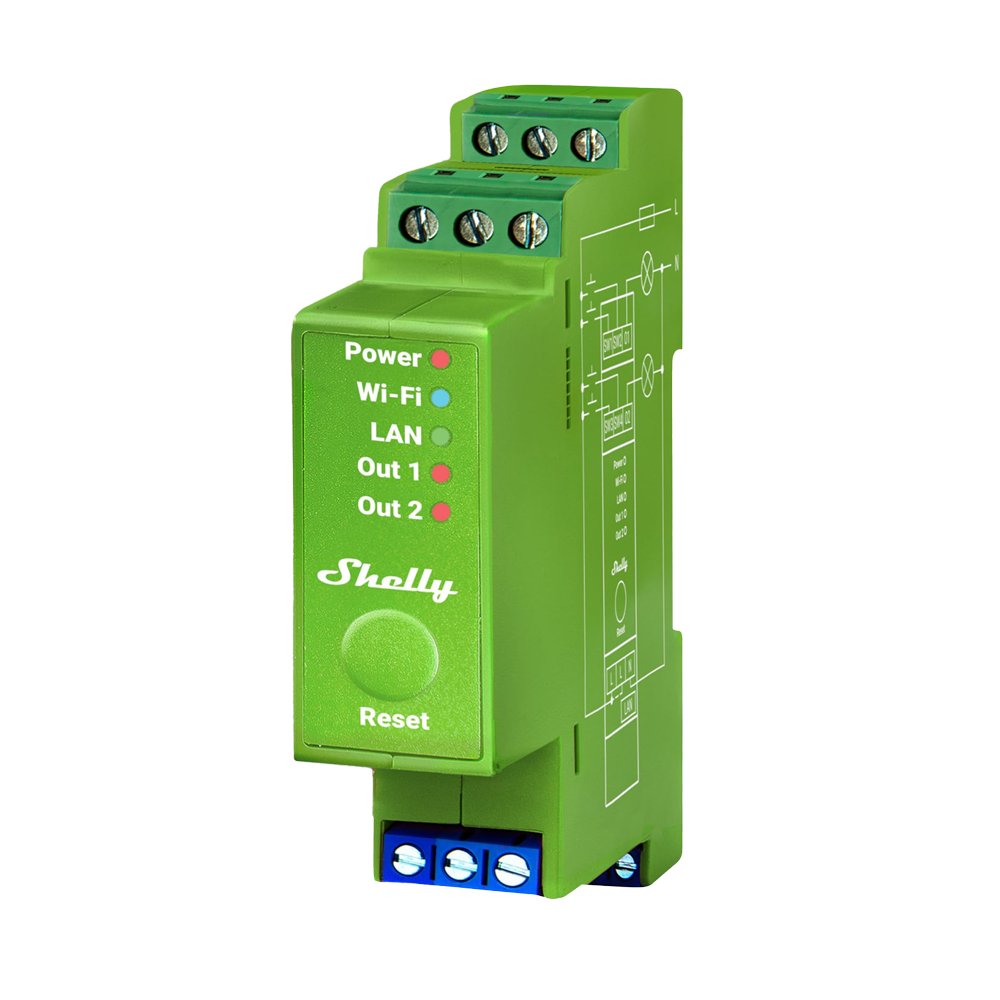 Shelly Pro Dimmer 2PM - Atenuación (Dimming) / Carril DIN