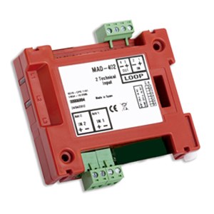 MAD-402 - Módulo analógico monitor de 2 entradas técnicas supervisadas para la señalización