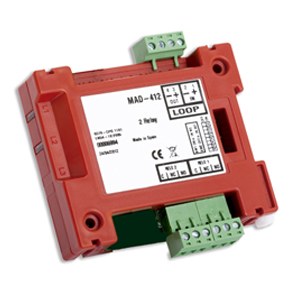MAD-412 - Módulo analógico de control de 2 salidas de relé libre de tensión que proporciona