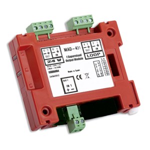 MAD-431 - Módulo analógico de control de 1 salida de 24V supervisados, para la activación