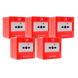 PCD-200-5ST - Pack de 5 pulsadores de alarma PCD-200 convencional rearmable, incluye