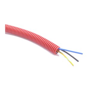 CBD-K2A-C - Cable manguera rojo/negro de 2 x 1,5 mm² enfundado en tubo corrugado rojo