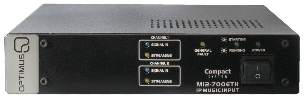 MI2-700ETH · Conversor de 2 señales de audio analógico (fuente musical) a 2 canales de streaming via IP