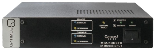 [MI2-700ETH] MI2-700ETH · Conversor de 2 señales de audio analógico (fuente musical) a 2 canales de streaming via IP