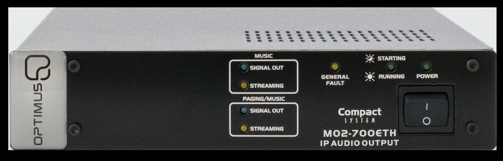 MO2-700ETH · Conversor de canales de streaming via IP a 2 señales de audio analógico (avisos y música)