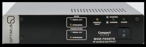 [MO2-700ETH] MO2-700ETH · Conversor de canales de streaming via IP a 2 señales de audio analógico (avisos y música)