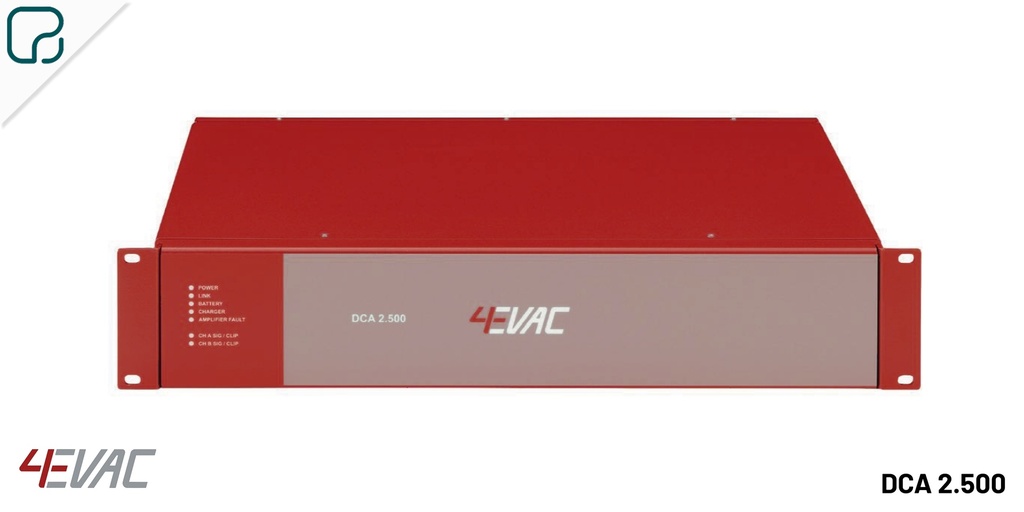 DCA 2.500 · Etapa de potencia 2 x 500 W RMS con cargador de batería