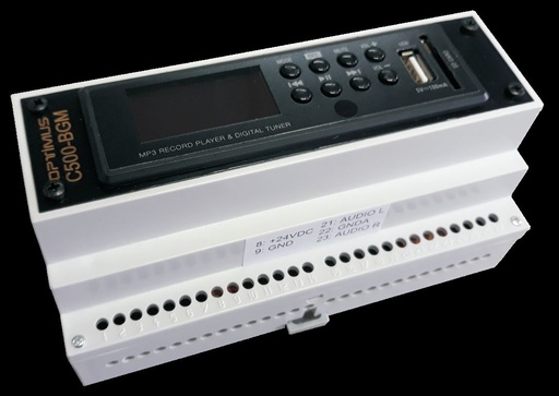 [C500-BGM] C500-BGM · Fuente musical con mando a distancia. Sintonizador, MP3 vía USB/SD, Bluetooth. Carril DIN