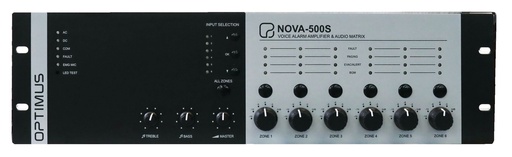 [NOVA-500S] NOVA-500S · Amplificador secundario de 500 W RMS y control de 6 zonas de altavoces