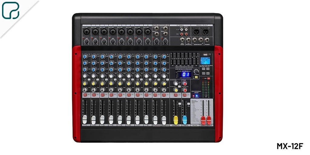 MX-12FX · Mesa de mezclas 12 canales, 8 mono y 2 estéreo