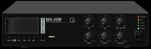 [MA-30M] MA-30M · Amplificador 30 W RMS (100 V). Fuente MP3/USB/SD. Bluetooth. Mensaje pregrabado