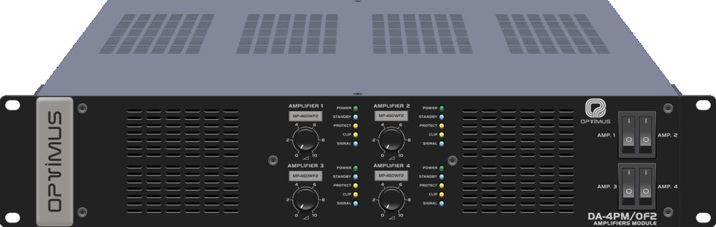 DA-4PM/0F2 · Chasis de etapa de potencia modular con cuatro espacios para módulos (series F2 y F2DC)
