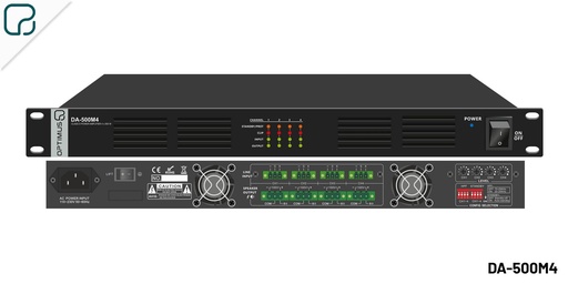 [DA-500M4] DA-500M4 · Etapa de potencia en clase D, 4 x 500 W RMS en línea de 100 V (1 u rack)