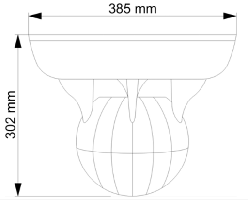 [ES-60W] ES-60W · Esfera acústica 60 W RMS (60, 30, 20, 15 y 7,5 W), 100 V, altavoz de 6”. Color blanco