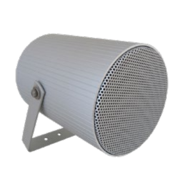 PS-6LS · Proyector acústico 6 W 8 ohm IP56. Plástico blanco RAL 7035, rótula