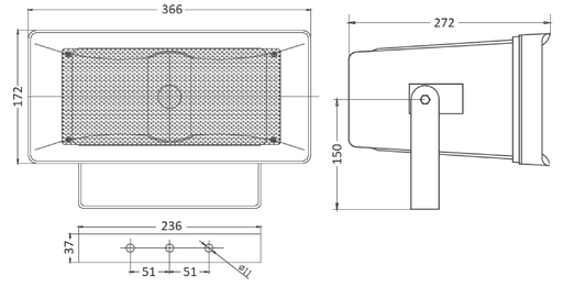 [SP-30BC] SP-30BC · Proyector acústico banda ancha 30 W RMS, 100 V & 8 ohm. Rectangular. Gris RAL 7035. IP66