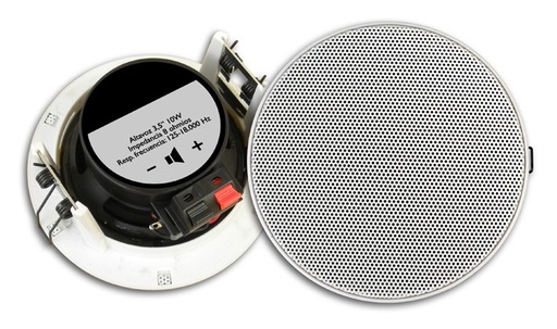 [K853AL] K853AL · Altavoz de techo 3,5”, 10 W a 8 ohm. Rejilla circular 120 mm. Aluminio blanco K853AL