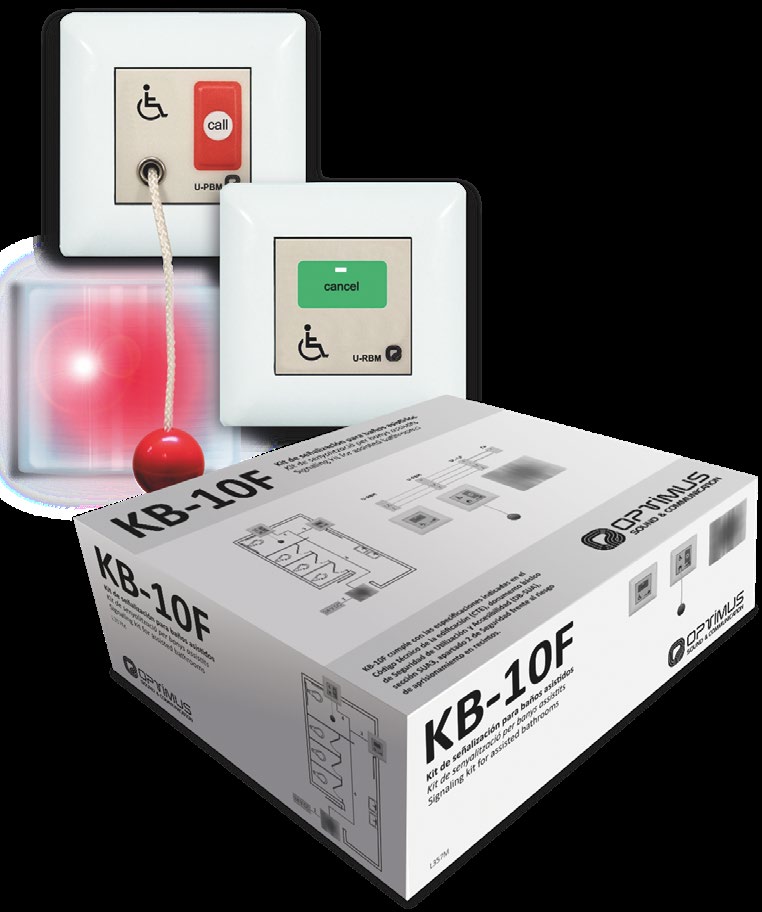 KB-10F · Conjunto de llamada y señalización para baños accesibles CTE DB SUA-3