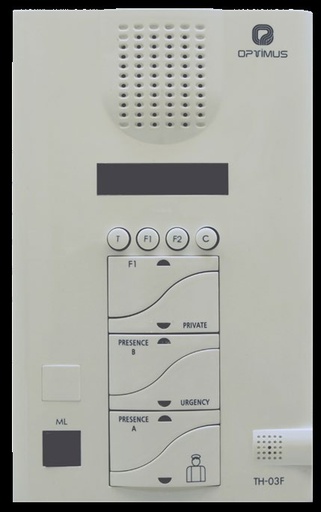 [TH-03F] TH-03F · Intercomunicador. Llamada (3), presencia (2), comunicación con central y habitaciones, pantalla