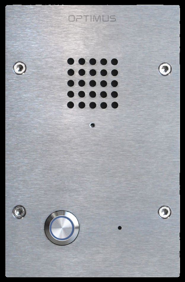 EP-405 · Subestación de audio industrial, de empotrar, frontal y pulsador de llamada metálico
