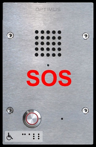 [EP-405H] EP-405H · Subestación de audio industrial, empotrar, frontal y pulsador llamada metálico. Especial SOS