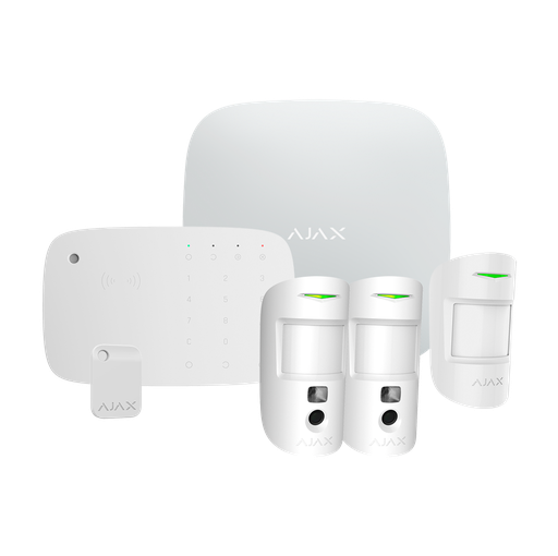 [AJ-HUB2KIT-MP-PRO-KPD-W] Kit de alarma profesional AJAX con KeyPad Combi - AJ-HUB2KIT-MP-PRO-KPD-W