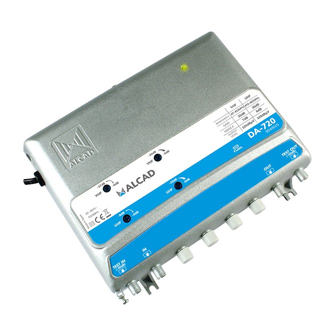 DA-720 · Amplificador de distribución UHF-VHF separada, 120 dBµV