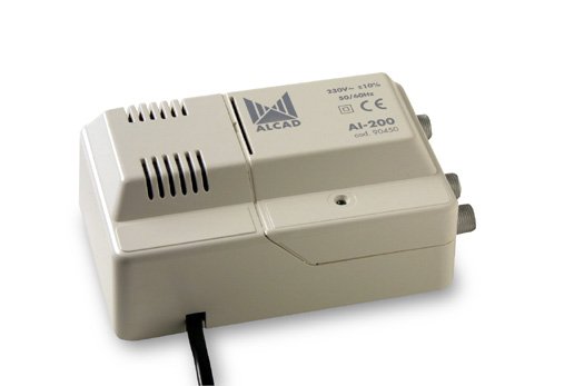 AI-200 · Amplificador para interior 1 entrada, 2 salidas, UHF (G=24 dB) - VHF/BS (G=14 dB)
