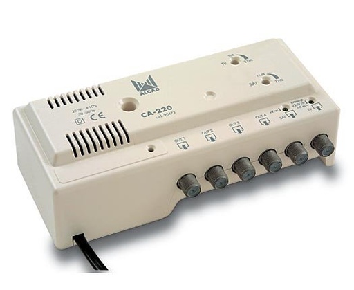 [9040073] CA-220 · Amplificador de cabecera SAT-TV 2 ent, 4 sal, SAT/TV, TV 107 dBµV y SAT 107dBµV