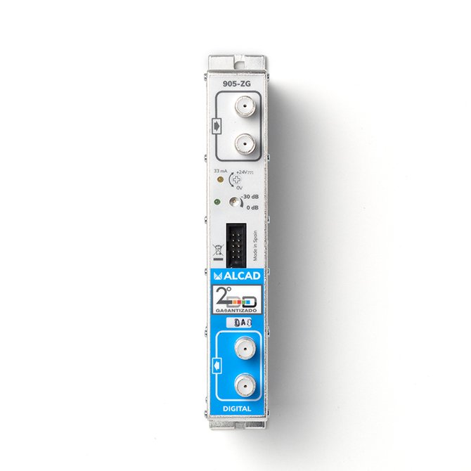 ZG-212 · Amplificador radio DAB 7B-13B, G=50 dB. Nivel de salida 2 x 109,0 dBµV