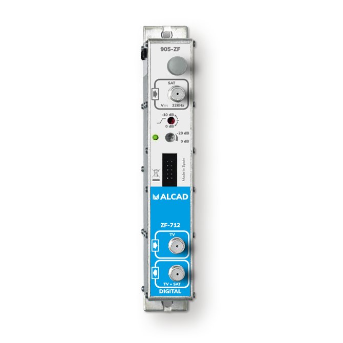 ZF-712 · Amplificador FI, 0/13/18 Vdc, 0/22 KHz, G=45 dB. Nivel de salida 120 dBµV