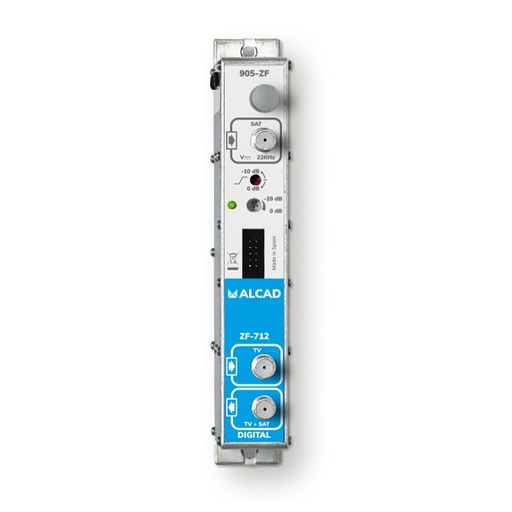 [9050116] ZF-712 · Amplificador FI, 0/13/18 Vdc, 0/22 KHz, G=45 dB. Nivel de salida 120 dBµV