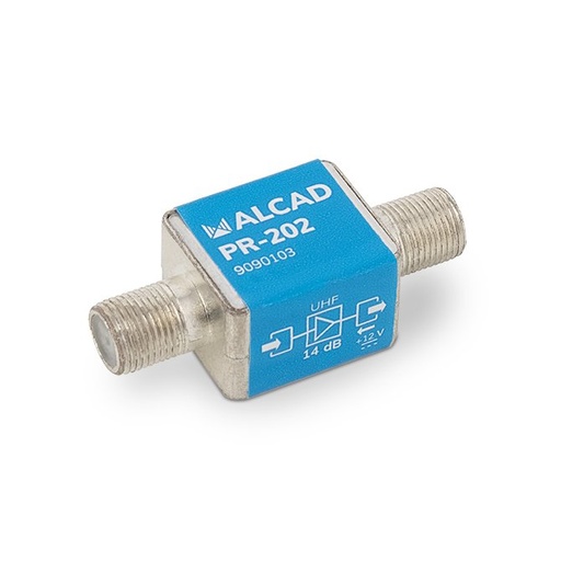[9090103] PR-202 · Preamplificador UHF 14dB telealimentado (12Vdc)
