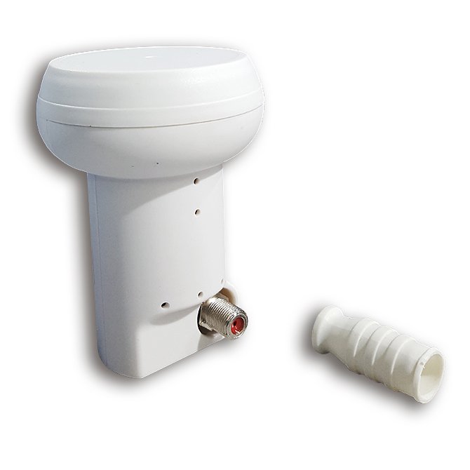 UE-005 · LNB individual universal, figura de ruido 0,6 dB, banda Ku