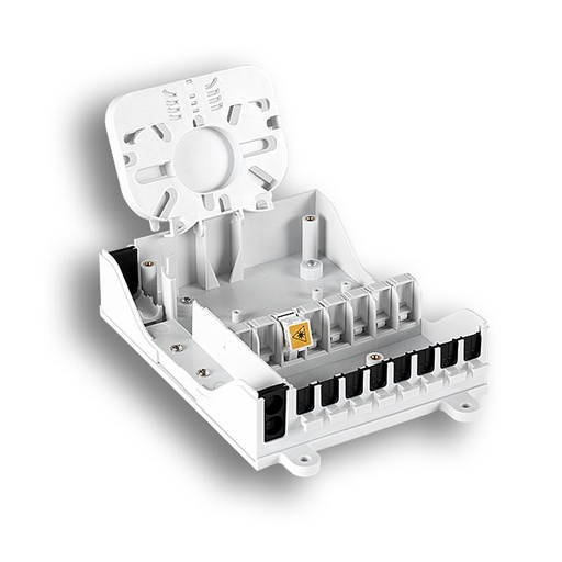 [9160054] OWB-308 · Caja mural de empalme para F.O., para 8 fusiones y 8 conectores SC/APC simplex (no incluidos)