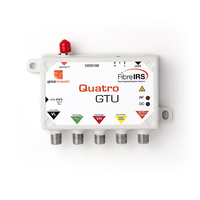 OR-512 · Receptor óptico TV-SAT Quatro (88-2150 MHz) 1100 a1650 nm para fibra óptica monomodo