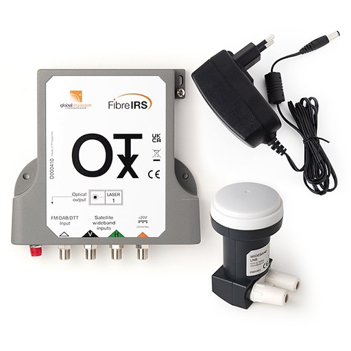 [9160108] OT-622 · Kit transmisor óptico TV-SAT de 7 dBm 1310 nm y LNB wideband, para fibra óptica monomodo