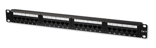 TDP-102 · Panel de distribución para 24 puertos RJ45 categoría 6 para montaje en rack 19", 1U