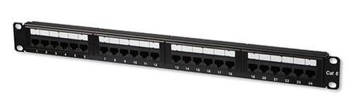 [9300056] TDP-102 · Panel de distribución para 24 puertos RJ45 categoría 6 para montaje en rack 19", 1U