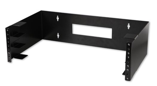 RWS-003 · Soporte mural de acero galvanizado para rack 19", 3U, negro