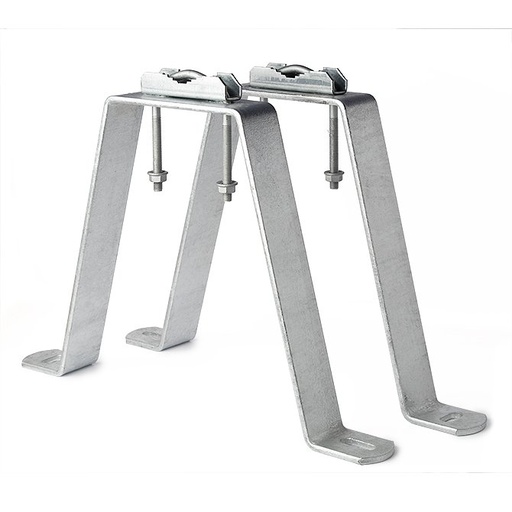 [9980123] FIM-250 · Fijación para mástil, en M, Altura = 250 mm, Anchura = 45 mm, Espesor = 5 mm, acero galvanizado en caliente